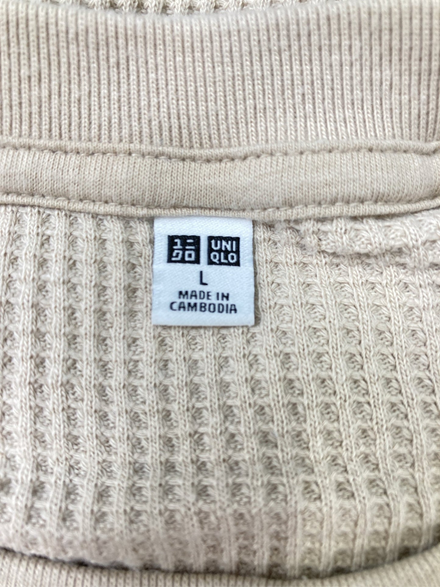 UNIQLO/ユニクロ/Tシャツ/カットソー/トップス/ベージュ/L