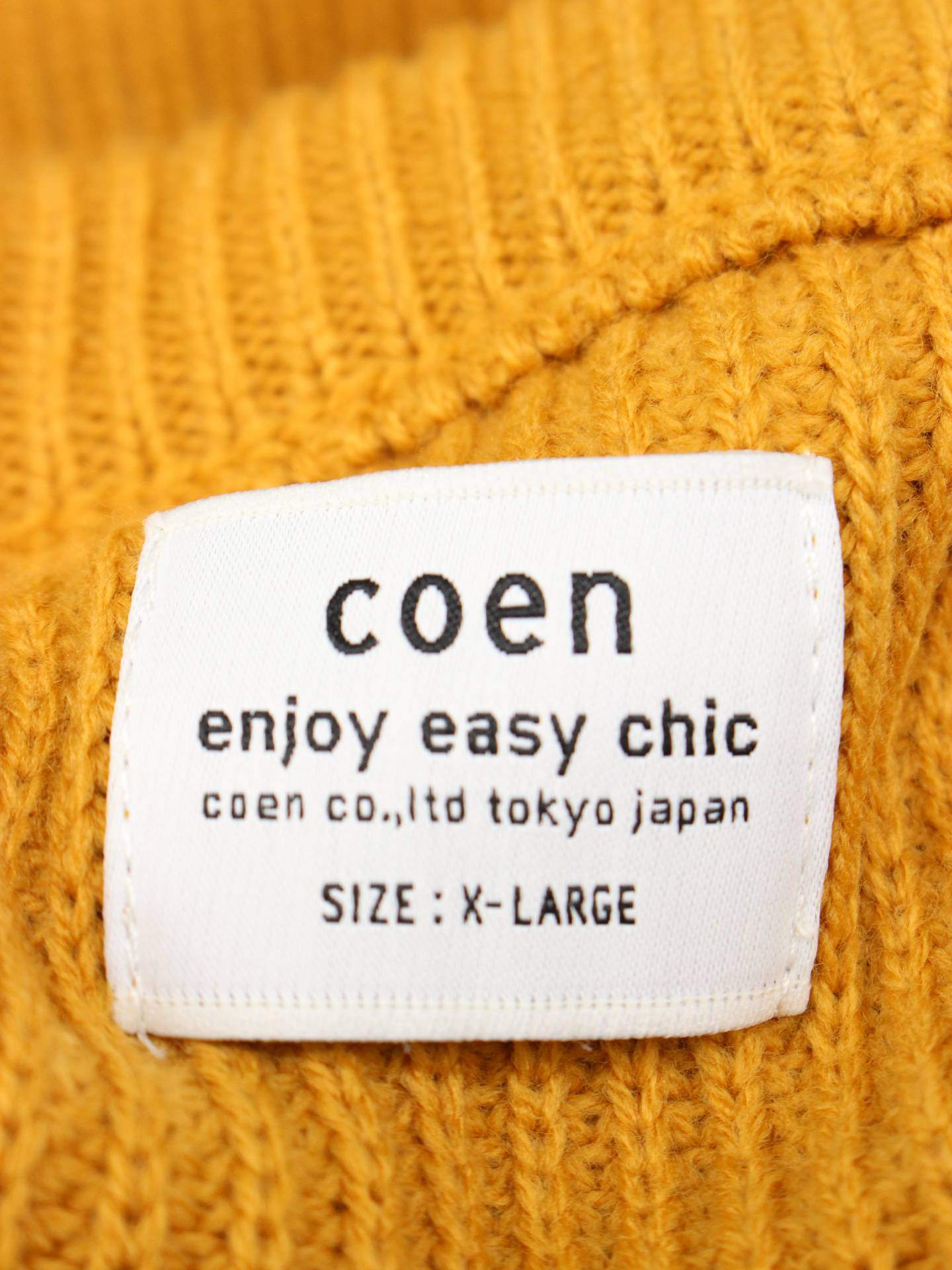 coen/ニット/セーター/トップス/イエロー/XL