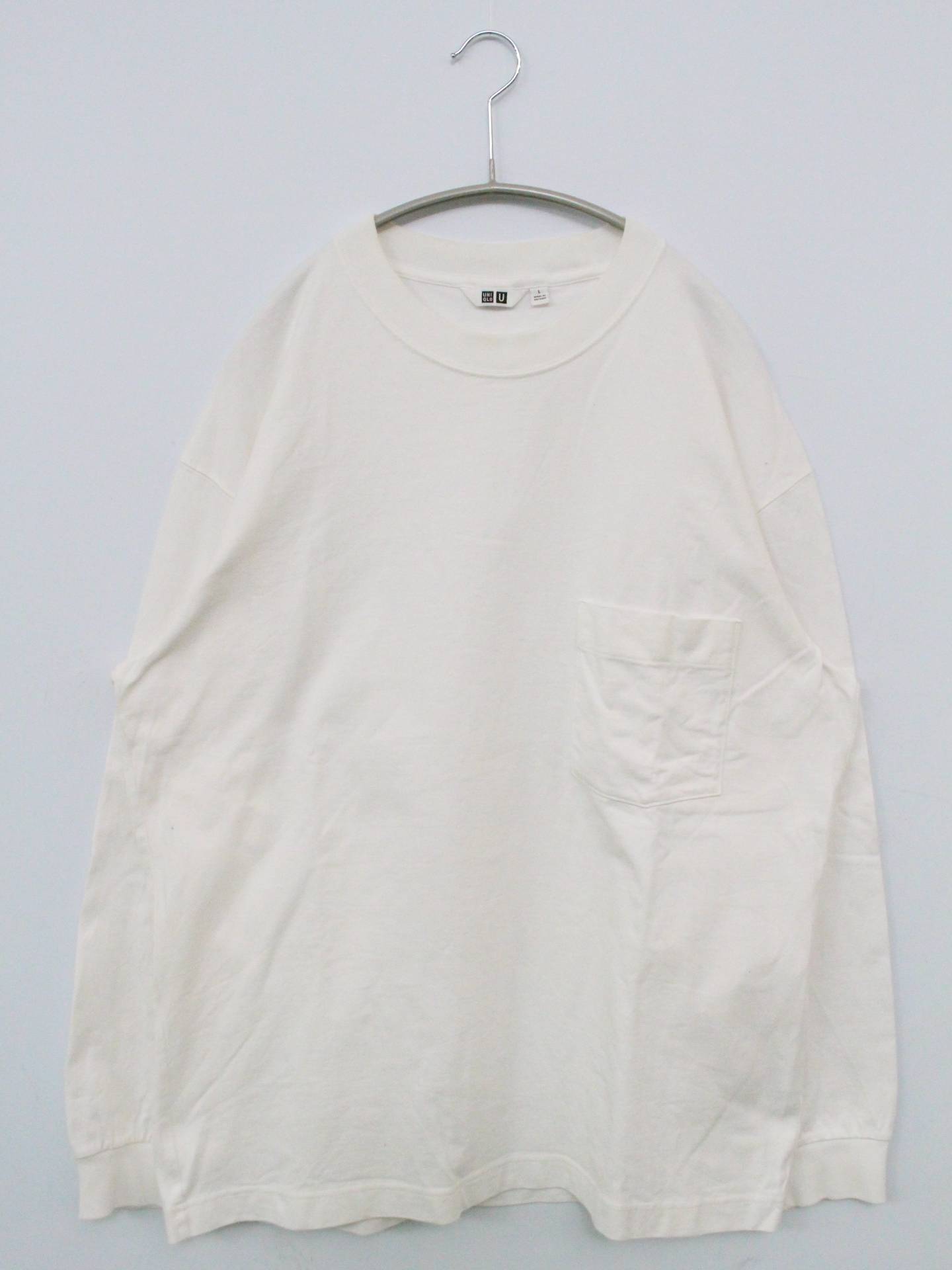 UNIQLO/ユニクロ/Tシャツ/カットソー/トップス/ホワイト/L