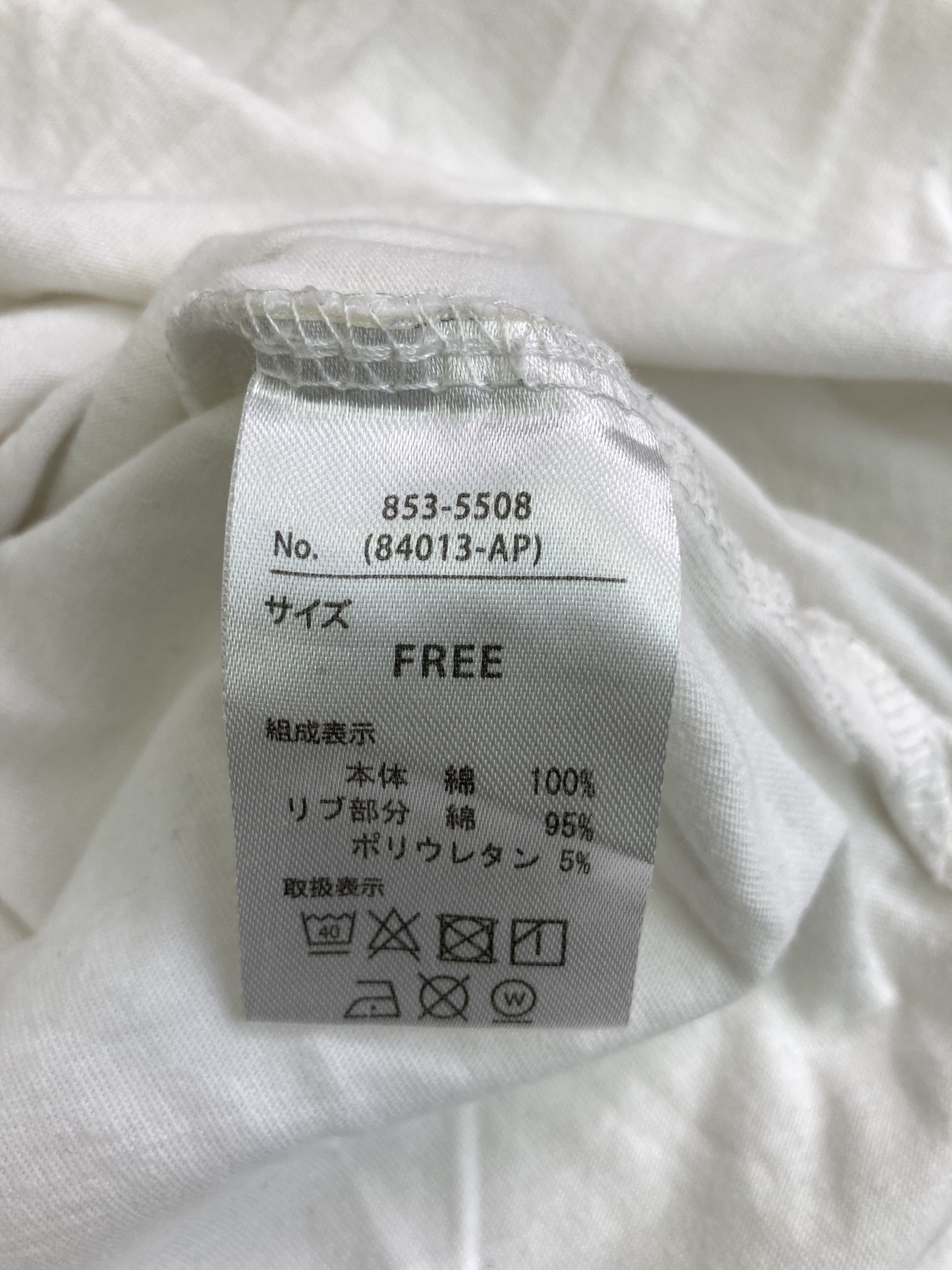 Tシャツ/カットソー/トップス/ホワイト/FREE