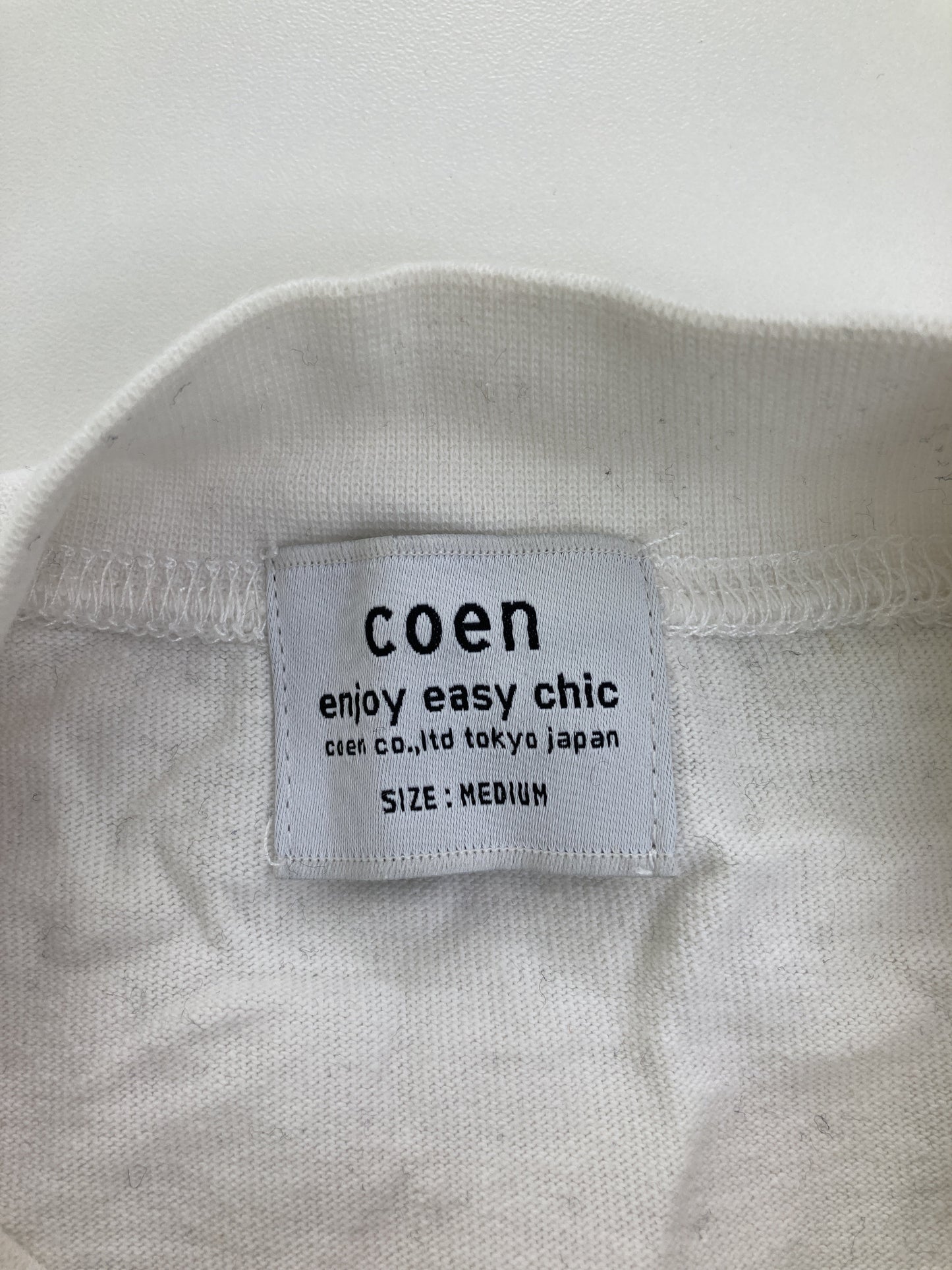 coen/コーエン/Tシャツ/カットソー/トップス/ホワイト/MEDIUM