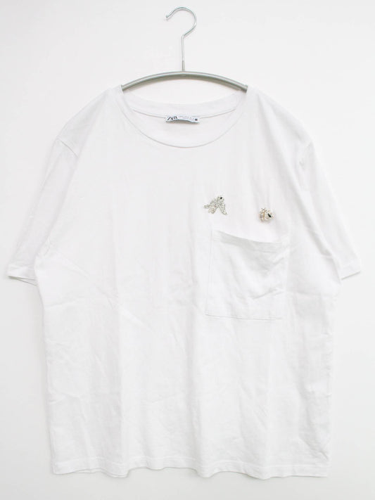 ZARA/ザラ/Tシャツ/カットソー/トップス/ホワイト/S