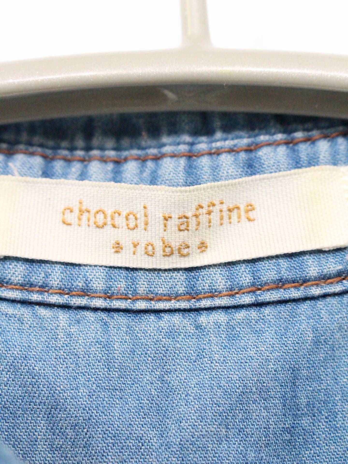 chocol raffine/シャツワンピース/ワンピース/ドレス/スカイブルー