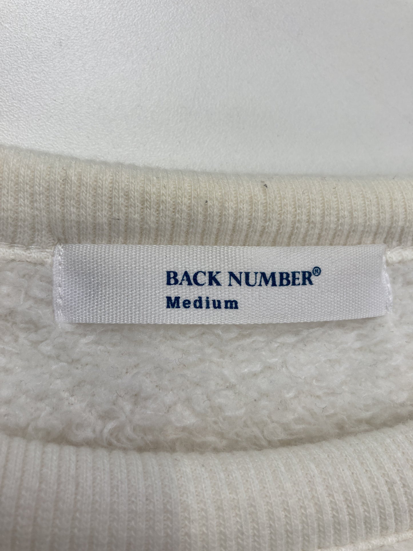 BACK NUMBER/バックナンバー/スウェット/トップス/ホワイト/Medium