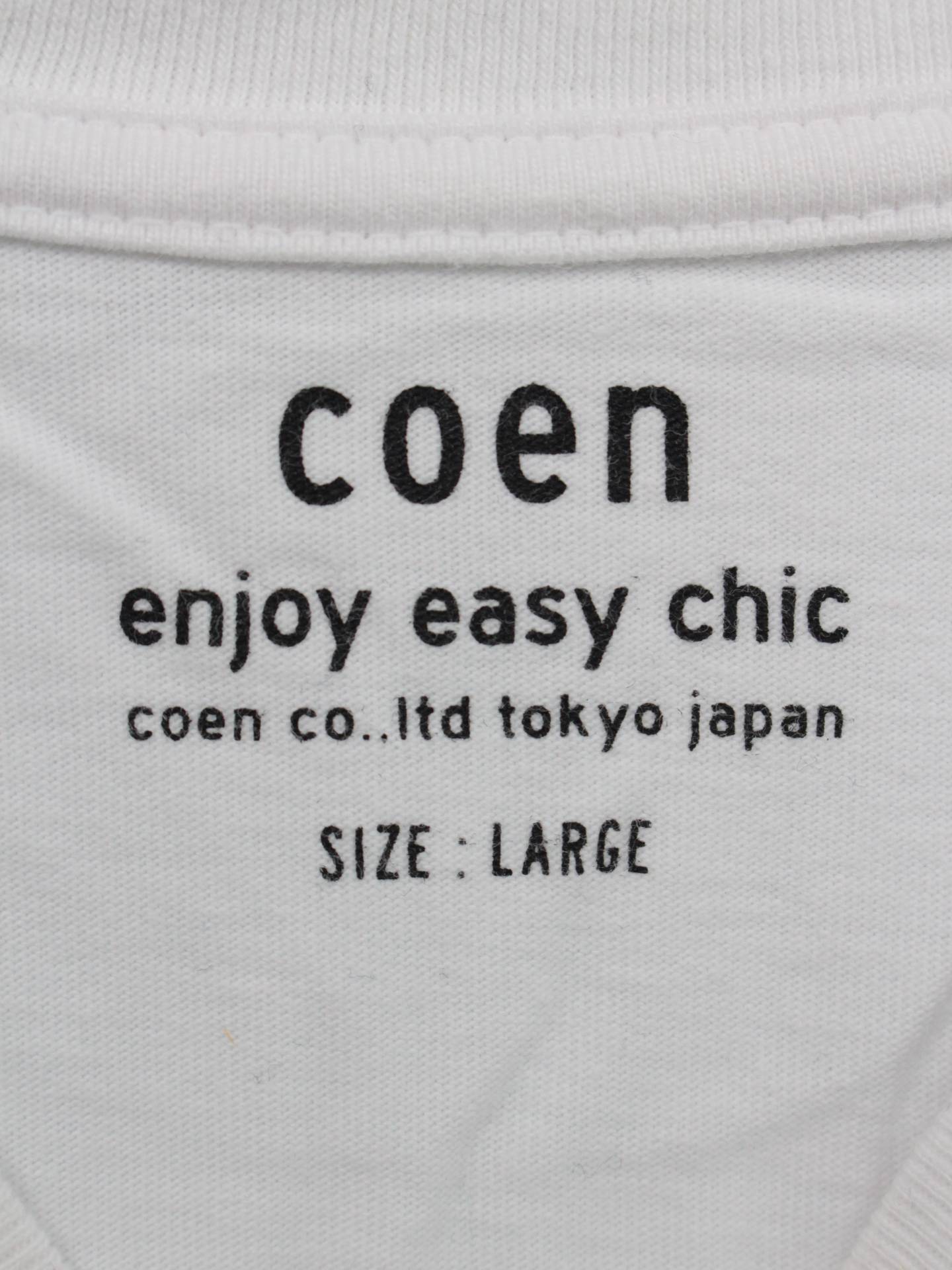 coen/Tシャツ/カットソー/トップス/ホワイト/LARGE