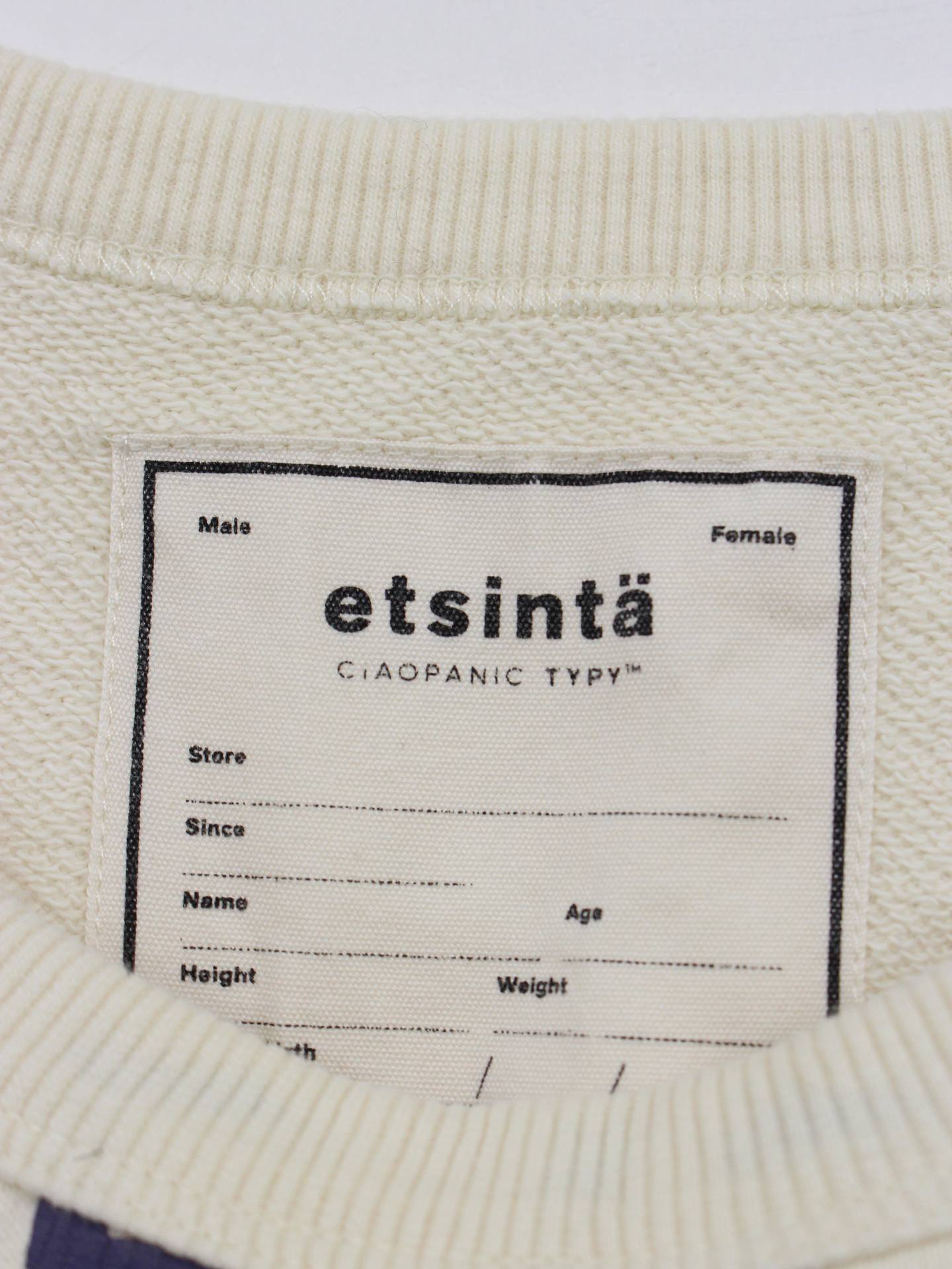 etsinta/スウェット/トップス/アイボリー/ONE