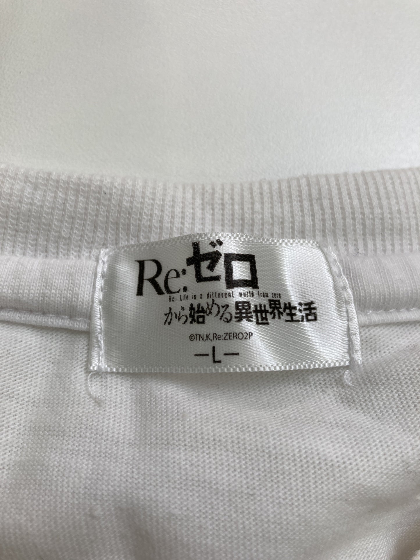 Re:ゼロから始める異世界生活/Tシャツ/カットソー/トップス/ホワイト/L