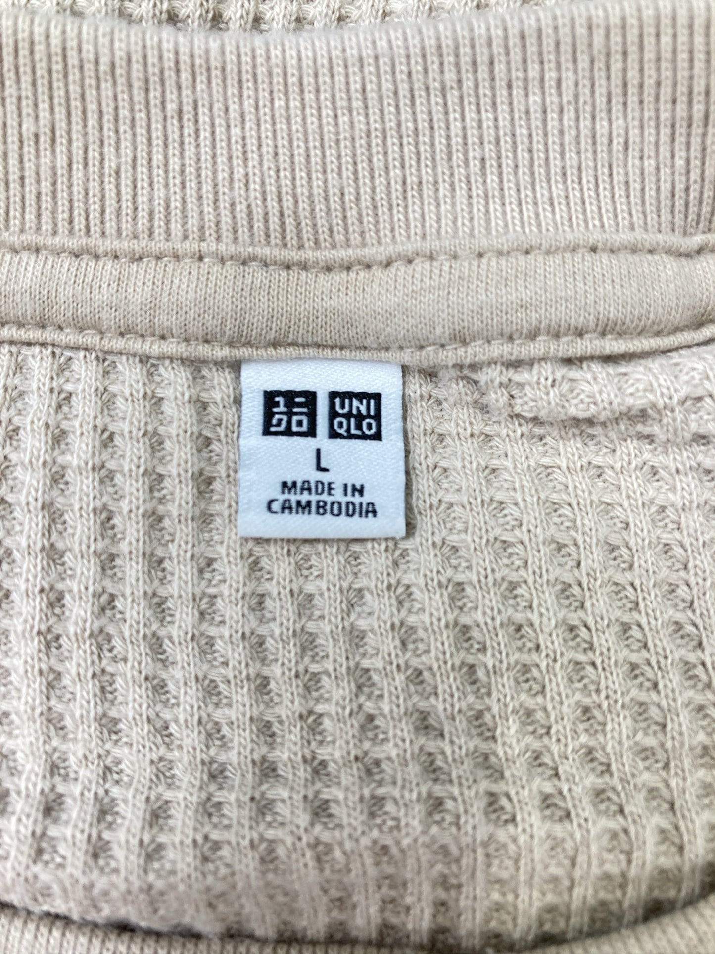 UNIQLO/ユニクロ/Tシャツ/カットソー/トップス/ベージュ/L