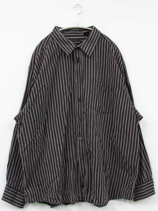M2 Studio/シャツ/ブラウス/トップス/ブラック/3XL