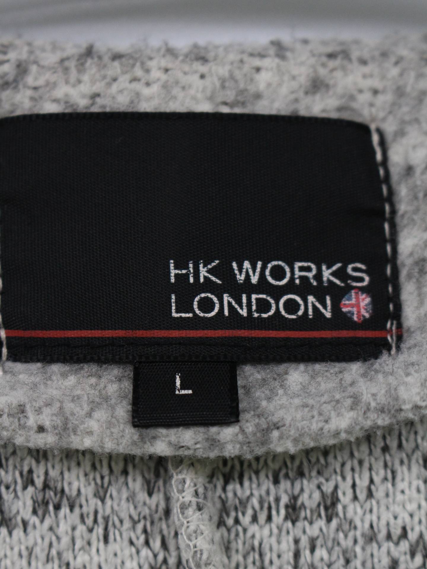 HK WORKS LONDON/ノーカラーコート/ジャケット/アウター/グレー/L