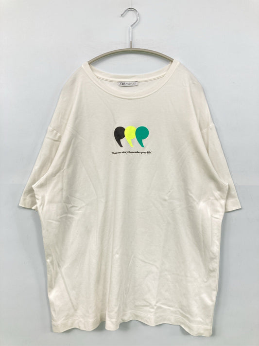 ZARA/ザラ/Tシャツ/カットソー/トップス/ホワイト/XL