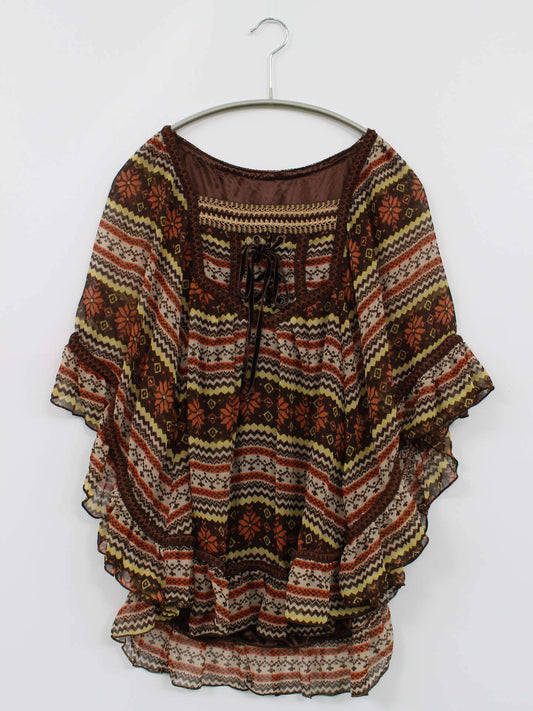 シャツ/ブラウス/トップス/ブラウン/M