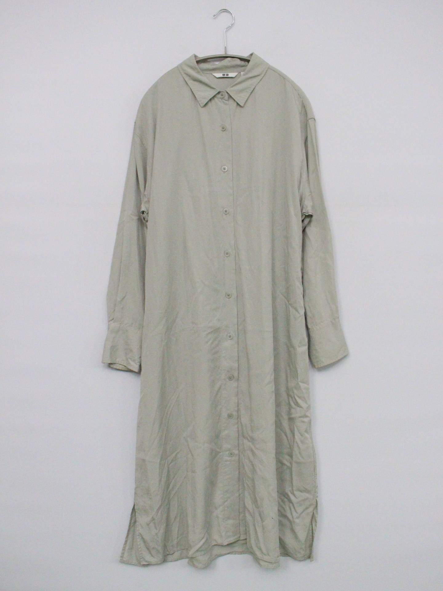 UNIQLO/ユニクロ/シャツワンピース/ワンピース/ドレス/ライトグリーン/L