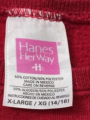 Hanes Her Way/スウェット/トップス/レッド/X-LARGE