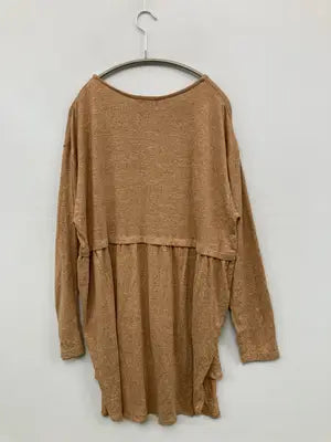 BASICALLY/Tシャツ/カットソー/トップス/ブラウン/L  バスト86～94   身長154～162