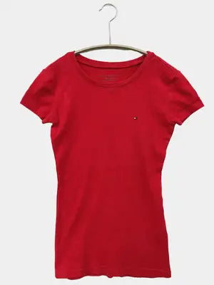 TOMMY HILFIGER/トミーヒルフィガー/Tシャツ/カットソー/トップス/レッド/XXS