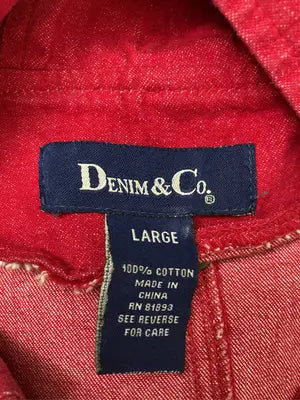 DENIM&CO/デニムアンドコー/ダッフルコート/ジャケット/アウター/レッド/LARGE