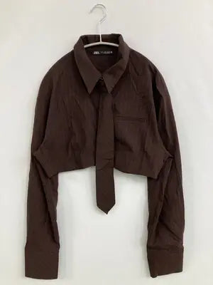 ZARA/ザラ/シャツ/ブラウス/トップス/ブラウン/L