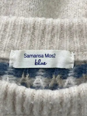 Samansa Mos2 blue/サマンサモスモスブルー/ニット/セーター/トップス/アイボリー/フリー