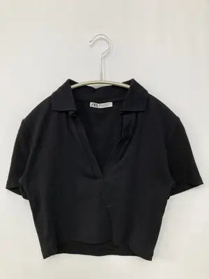ZARA/ザラ/ポロシャツ/トップス/ブラック/M