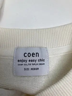 coen/コーエン/スウェット/トップス/アイボリー/MEDIUM