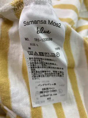 Samansa Mos2 blue/サマンサモスモスブルー/Tシャツ/カットソー/トップス/イエロー/L