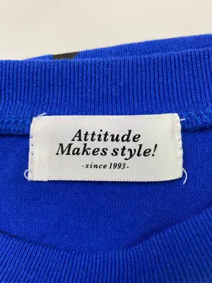Attitude makes style!/アティチュードメイクススタイル/Tシャツ/カットソー/トップス/ブルー/M