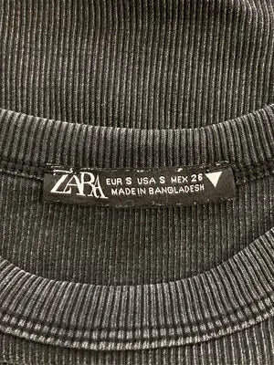 ZARA/ザラ/Tシャツ/カットソー/トップス/ブラック/USA S