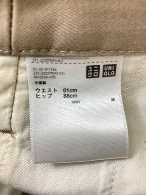 UNIQLO/ユニクロ/チノパンツ/パンツ/ブラウン/ウエスト61cm　ヒップ88cm