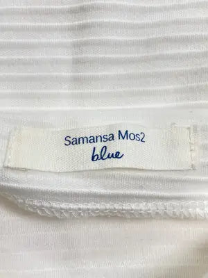 Samansa Mos2 blue/サマンサモスモスブルー/Tシャツ/カットソー/トップス/ホワイト/F