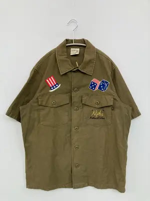 ALPHA　INDUSTRIES/アルファインダストリーズ/シャツ/ブラウス/トップス/カーキ/LARGE