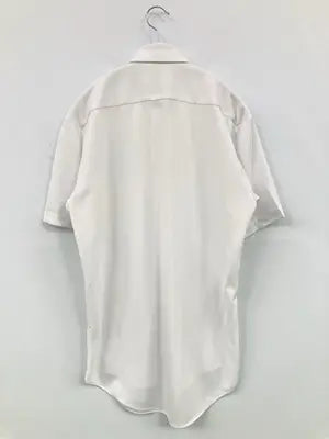 ノーアイロン　ニットシャツ/ビジネスシャツ/トップス/ホワイト/S