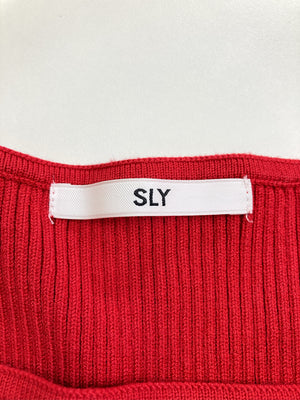 SLY/スライ/ニット/セーター/トップス/レッド/FREE
