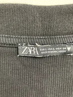 ZARA/ザラ/Tシャツ/カットソー/トップス/ブラック/USA L