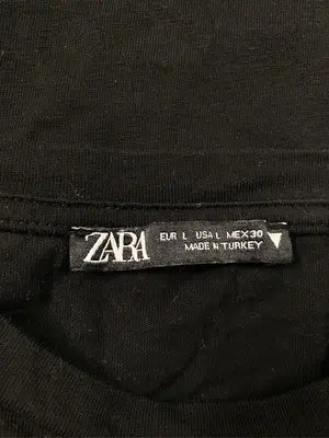 ZARA/ザラ/Tシャツ/カットソー/トップス/ブラック/USA L