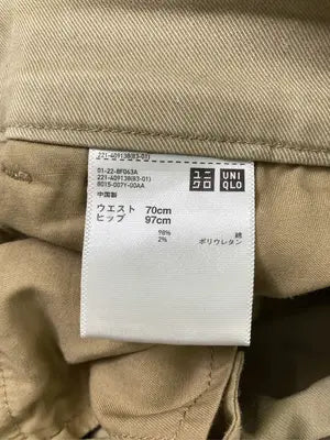 UNIQLO/ユニクロ/チノパンツ/パンツ/ベージュ/ウエスト70cm　ヒップ97cm