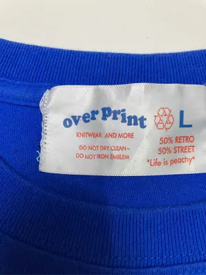 OVER PRINT/Tシャツ/カットソー/トップス/ブルー/L