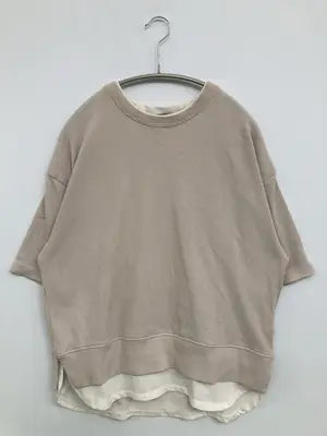 AQUAHISTORY/Tシャツ/カットソー/トップス/ベージュ/L