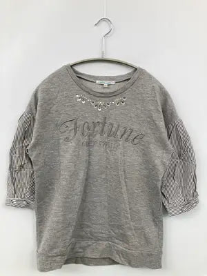 Rerek/Tシャツ/カットソー/トップス/グレー/160