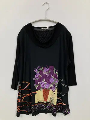 le lis/Tシャツ/カットソー/トップス/ブラック/M-L