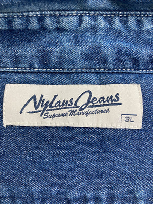 Nylaus Jeans/シャツ/ブラウス/トップス/ブルー/3L