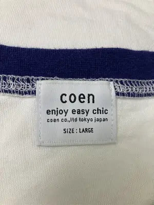 coen/コーエン/Tシャツ/カットソー/トップス/ホワイト/LARGE