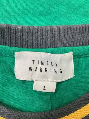 TIMELY WARNING/タイムリーワーニング/Tシャツ/カットソー/トップス/グリーン/L