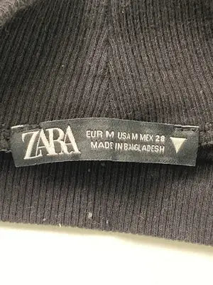 ZARA/ザラ/Tシャツ/カットソー/トップス/ブラック/USA M