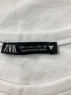 ZARA/ザラ/Tシャツ/カットソー/トップス/ホワイト/EUR L/USA L/MEX 30