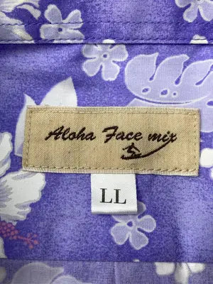 Aloha Face mix/シャツ/ブラウス/トップス/パープル/LL
