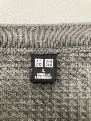 UNIQLO/ユニクロ/Tシャツ/カットソー/トップス/グレー/L