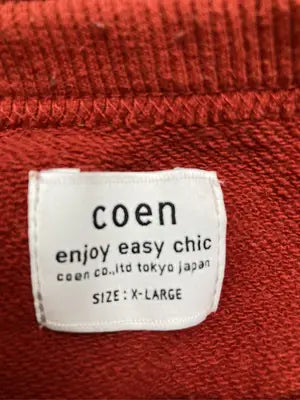 coen/コーエン/その他トップス/トップス/レッド/X-LARGE