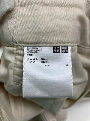 UNIQLO/ユニクロ/その他パンツ/パンツ/ベージュ/ウエスト 67cm