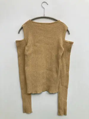 cashmere blended/ニット/セーター/トップス/ベージュ